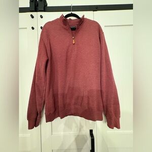 Greg Norman Collection Burgundy Zip-Up Sweater Pullover Size Large VGUC